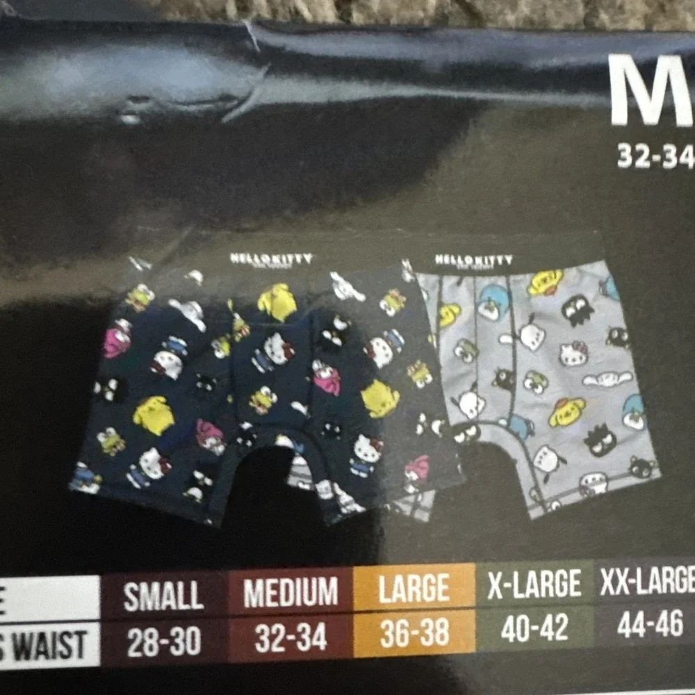NEW 2 Pack Boxer Briefs M 32-34 Hello Kitty & Friends Theme